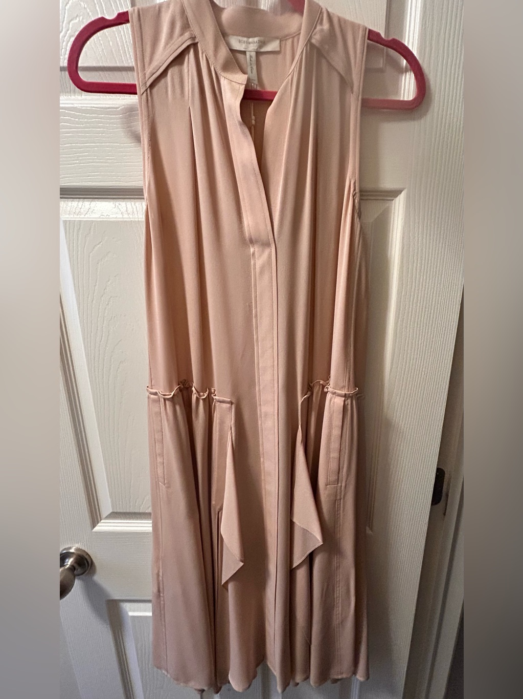 Nwt: Bcbg Maxazria Runway Sleeveless Blush Midi Dress + Belt